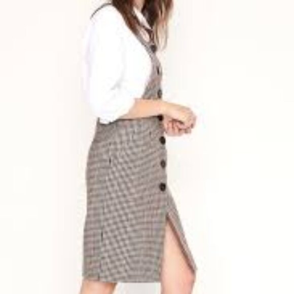 BA&SH Robe Penelope Houndstooth Wool Blend Overall Lady Dress US Size 2 XS NWT - Picture 4 of 16